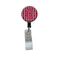 Teachers Aid Letter G Football Crimson & White Retractable Badge Reel TE895189